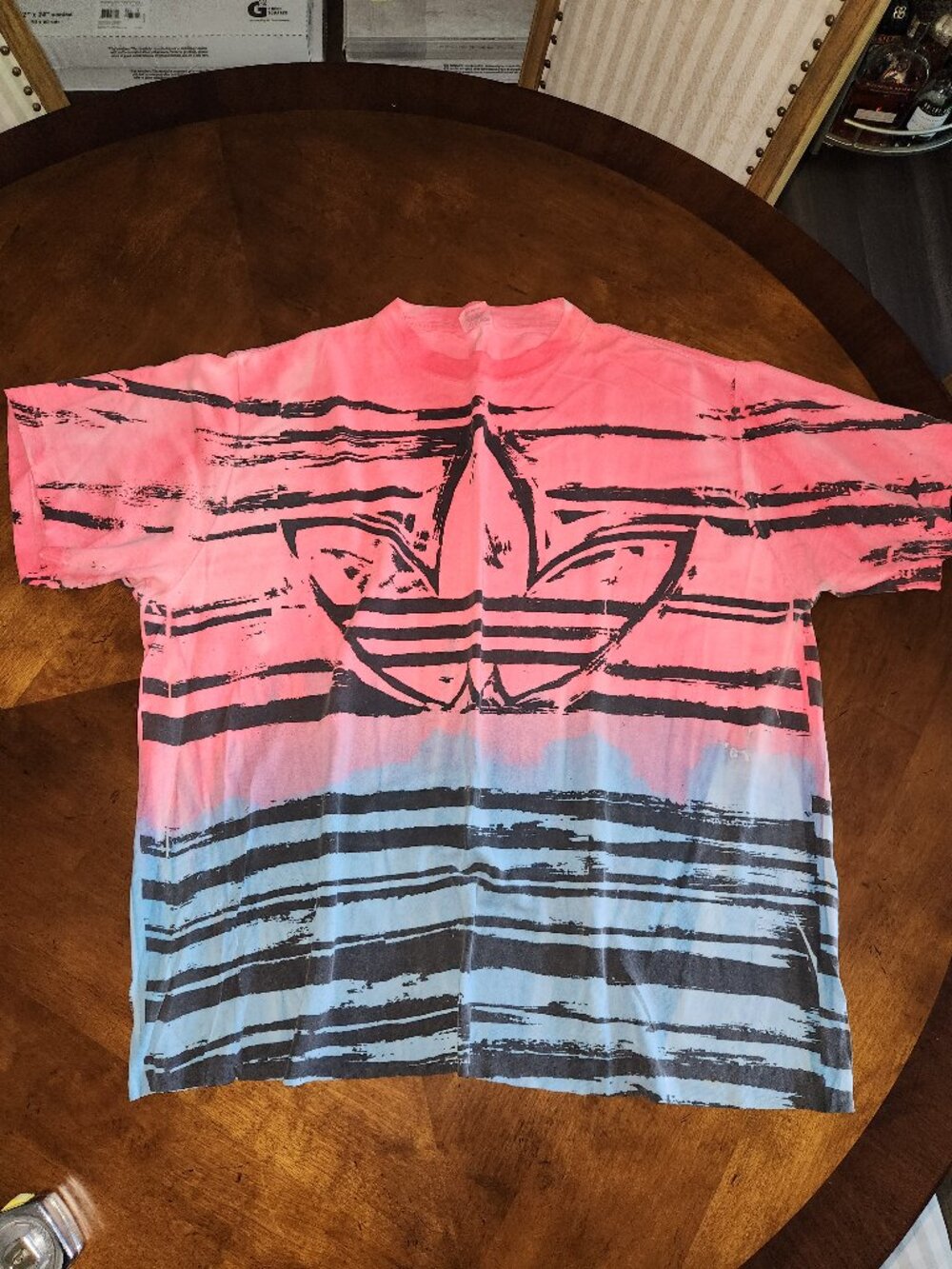 Vintage 90's dayglo Adidas tee, Men's XLarge